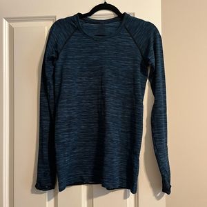 Lululemon Blue And Black Swiftly Tech Long Sleeve